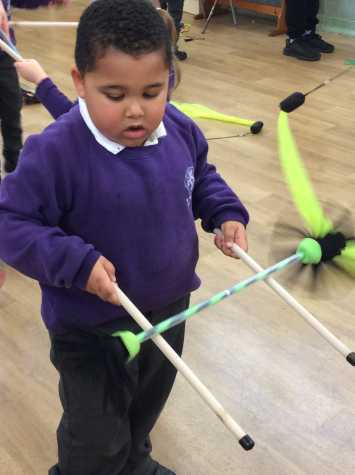 Reception’s super circus skills!